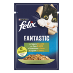 PURINA® FELIX® Fantastic за котки в зряла възраст, със Заек в желе, Мокра храна, Пауч, 85g