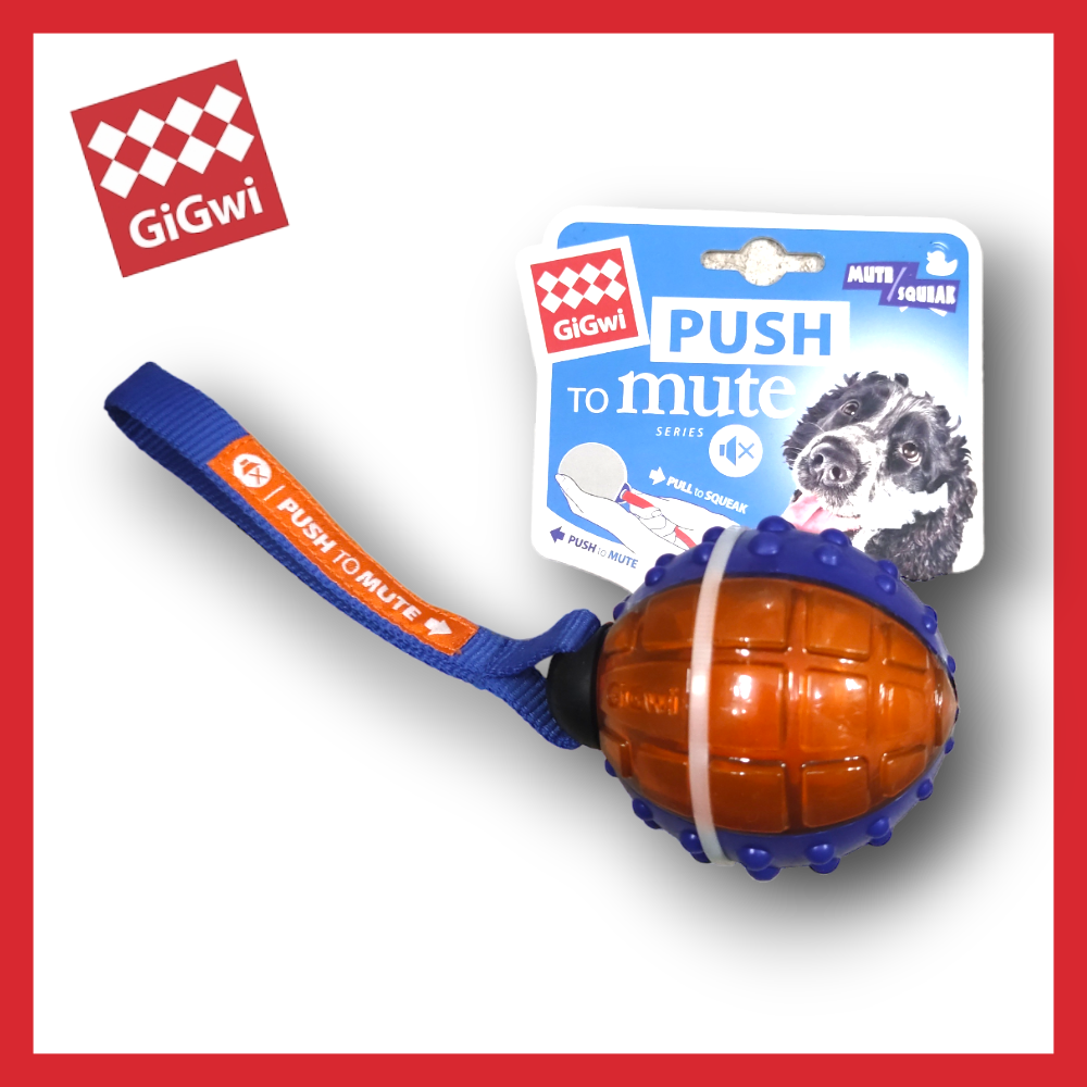 1000 x 1000 (372) Gigwi, играчка за куче, Gigwi Regular Ball '',топка със спиране на звук, оранжев/син - Image 1