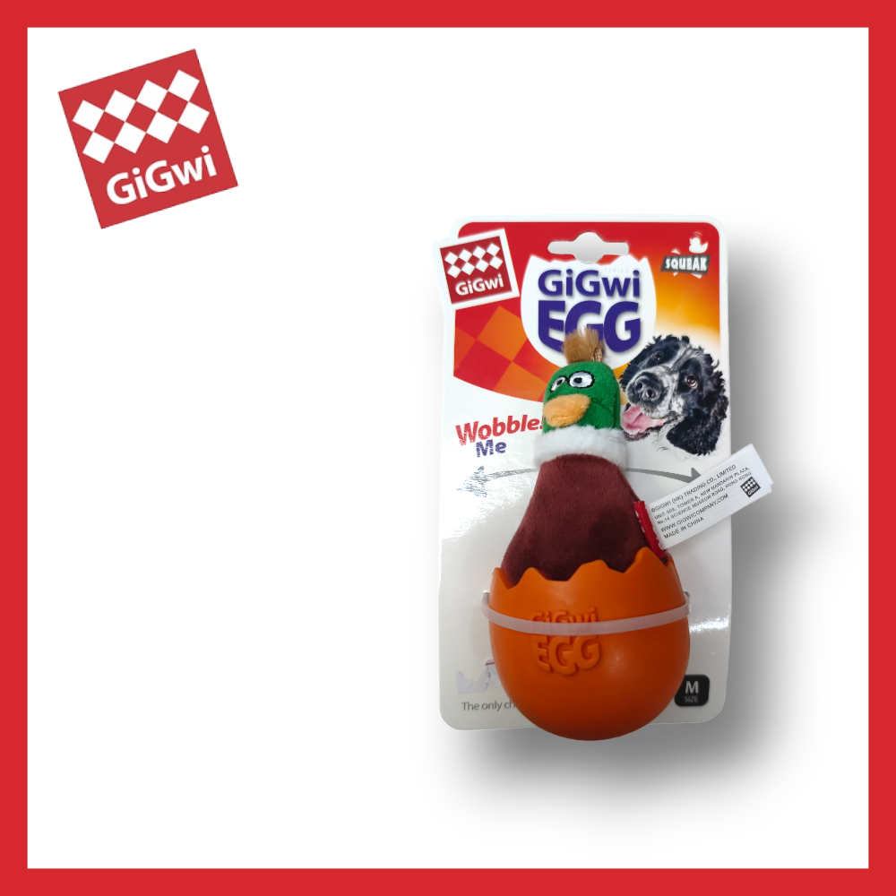 1000 x 1000 (383) Gigwi, играчка за куче, Gigwi Egg плюшена гъска в яйце, размер М - Image 1