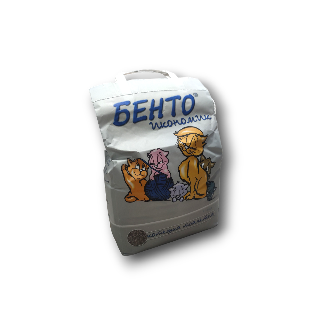 БЕНТО Икономик - котешки пълнеж, 5 кг, подходящ за икономична и ефективна котешка тоалетна.