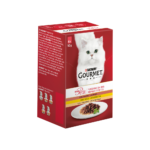 PURINA® GOURMET® Mon Petit за котки в зряла възраст,  Печено месо в сос с Птиче месо, Асортимент, Мокра храна, Картонена кутия, 6х 50 g