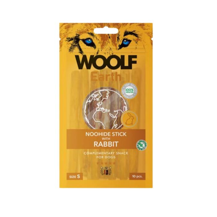 Woolf Earth NooHide Sticks S с заешко 90 г – натурални лакомства за кучета