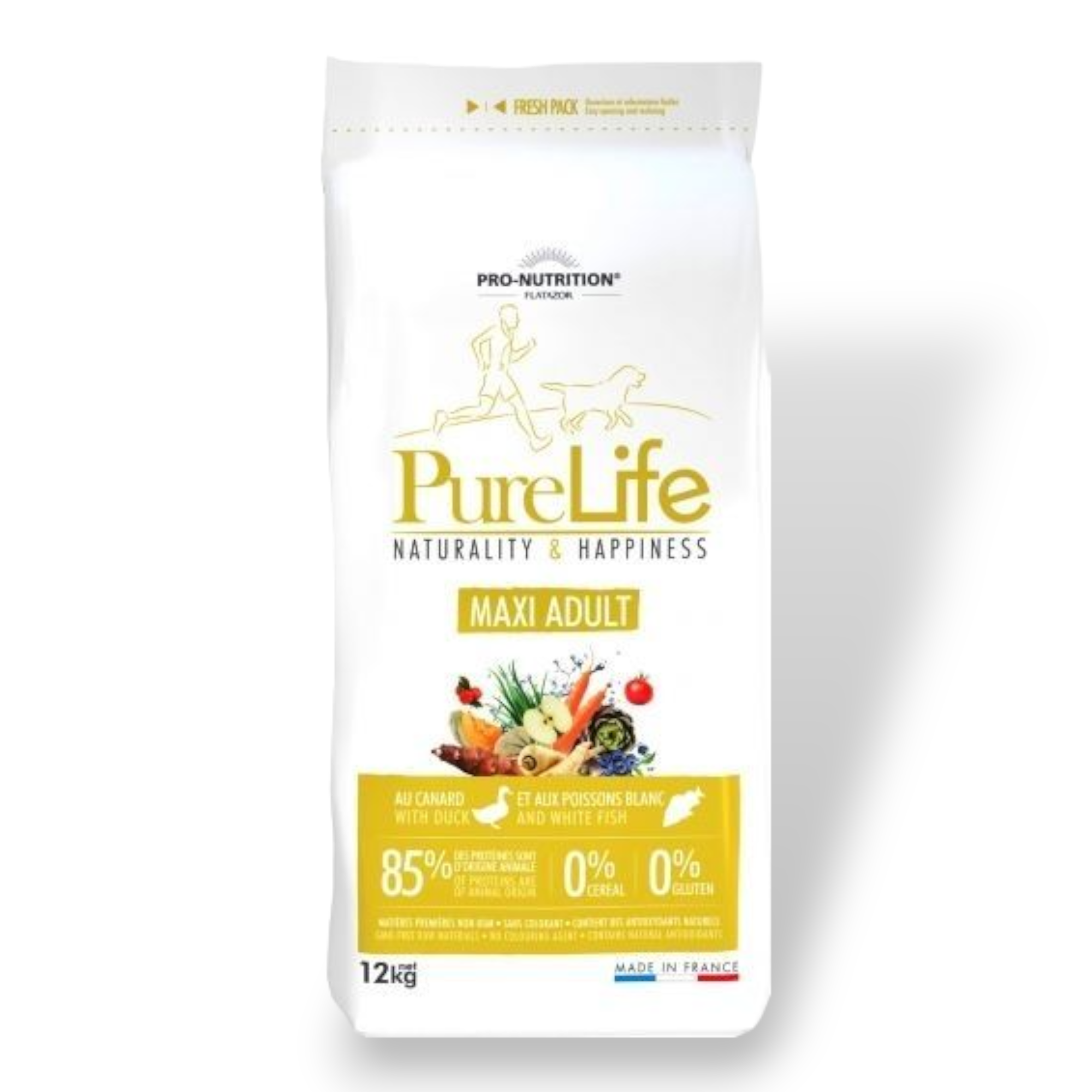 White-PhotoRoom (13) Pure Life MAXI ADULT, Пълноценна храна за пораснали кучета от едри породи, без зърнени култури, без глутен, 12 kg. - Image 1