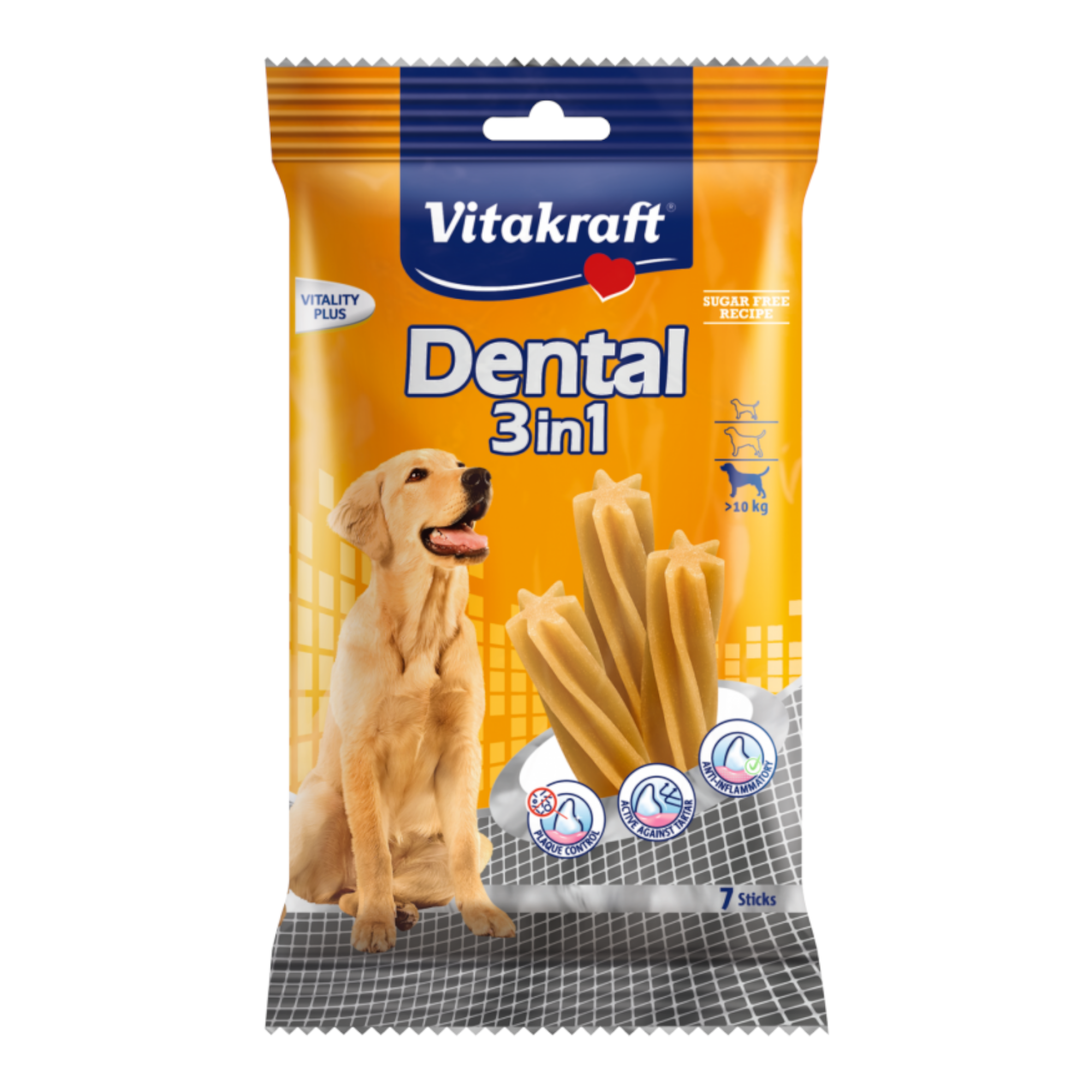 product_2560-PhotoRoom(4) Vitakraft , DENTAL 3 in 1 Medium Дентални солети за кучета. Контрол на плаката и зъбния камък. За кучета с тегло над 10кг. - Image 1