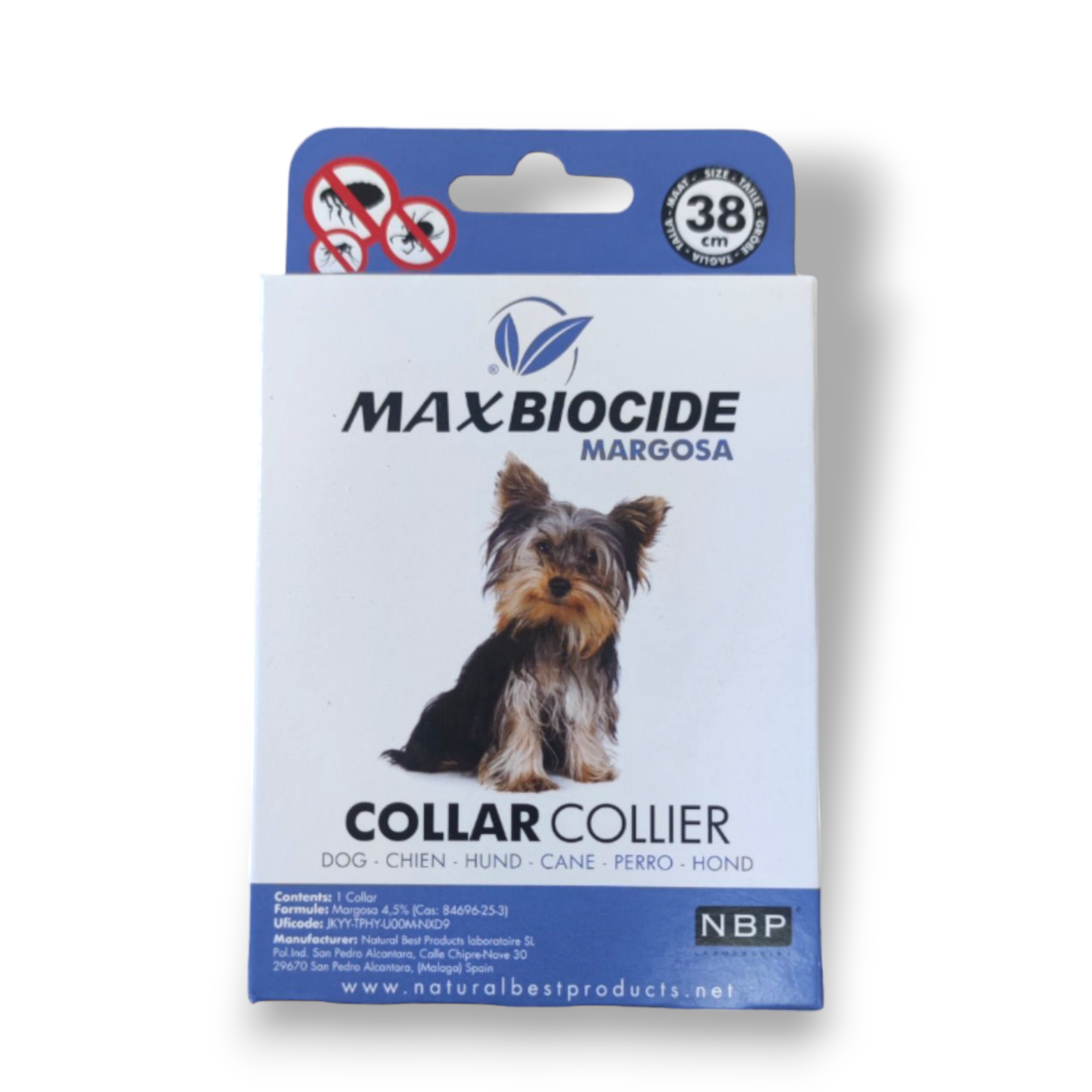 1000 x 1000-PhotoRoom (68) MAX Biocide, Противопаразитна каишка за куче с маргоза - 38см - Image 1