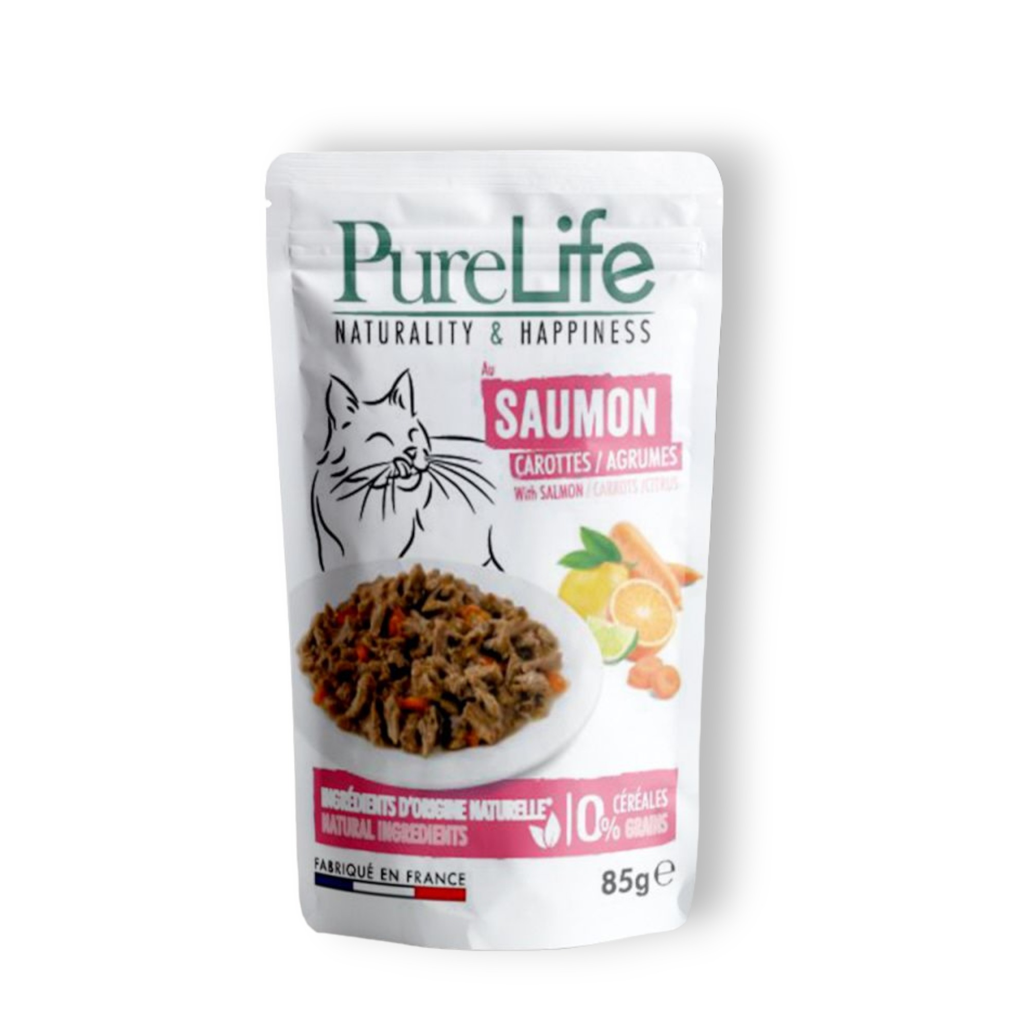 1000 x 1000-PhotoRoom (26) Pure Life пауч за котки - филенца със сьомга в сос грейви с моркови и цитрусови плодове - Image 1