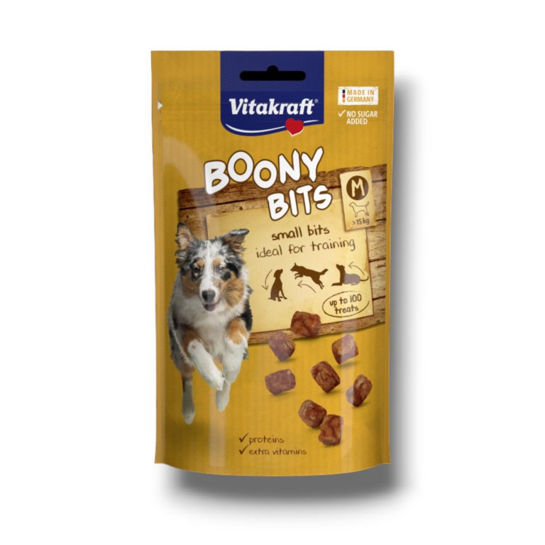 Vitakraft Boony Bits M лакомства за кучета 120 гр – вкусни и меки месни хапки за тренировка и награда