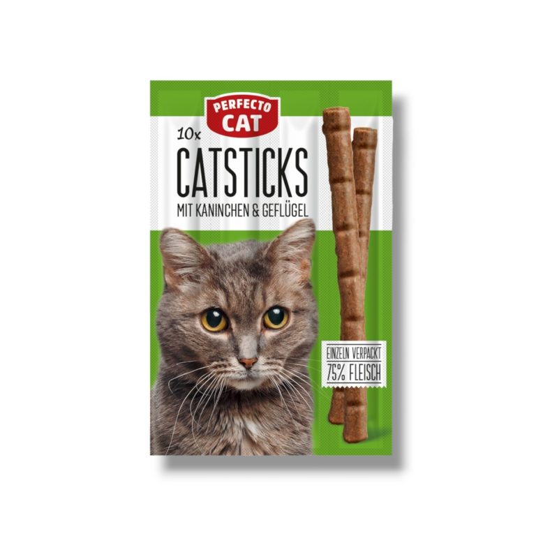 Perfecto Cat Sticks с заешко и пилешко – 10 броя месни лакомства за котки
