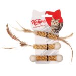 Тройна играчка за котки, никнене на зъби Natura Hairy Thin Cat PTC-043