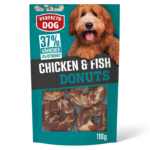 Perfecto Dog – Кучешки лакомства във формата на донъти, с вкус на пилешко месо и риба, 0.110 кг