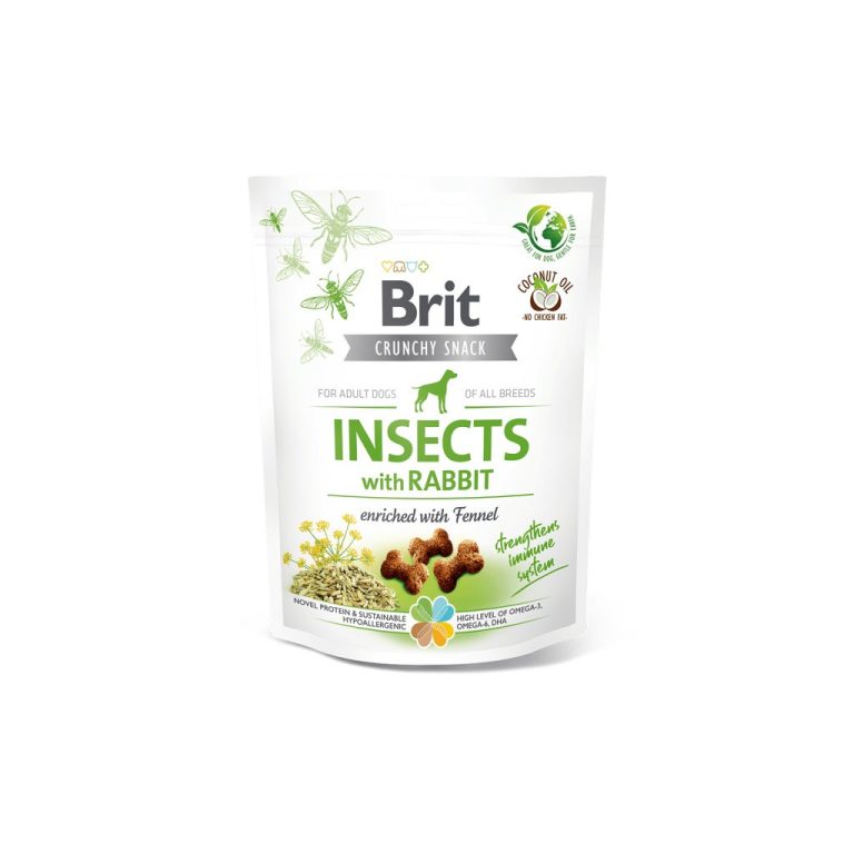 Brit Crunchy Snack Insects with Rabbit – Хрупкав снакс за кучета, 200 г