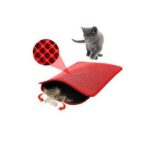 Petpretty – Постелка за котешка тоалетна с двуслойна структура, червена, 50 x 60 см