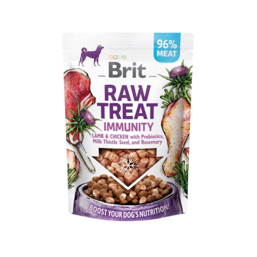 Brit Raw Treat Immunity – Снакс за кучета с агнешко и пиле, пробиотици, бял трън и розмарин, 40 г
