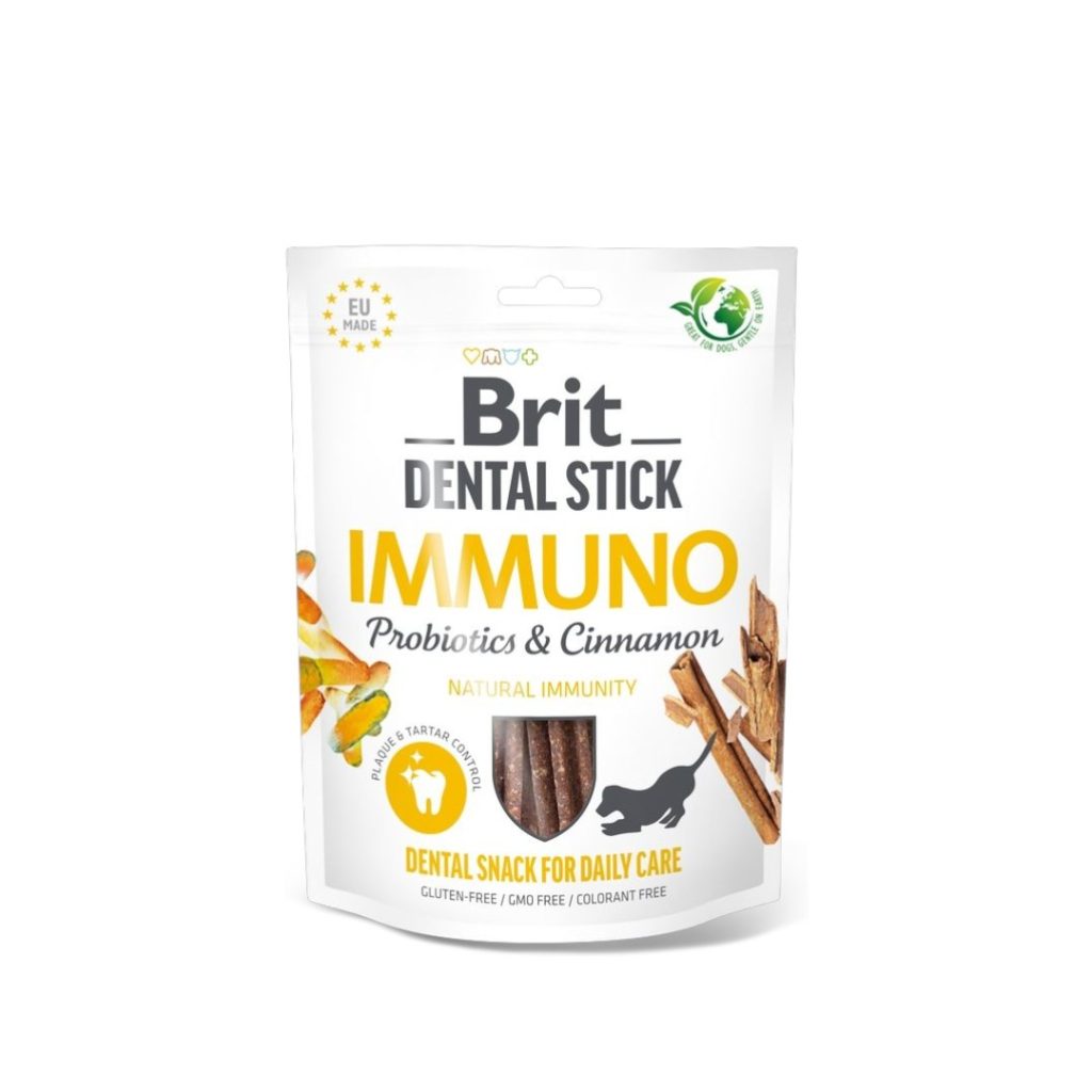 Brit Dental Stick Immuno – Пробиотици и Канела за кучета, 150 г