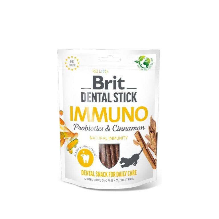 Brit Dental Stick Immuno – Пробиотици и Канела за кучета, 150 г