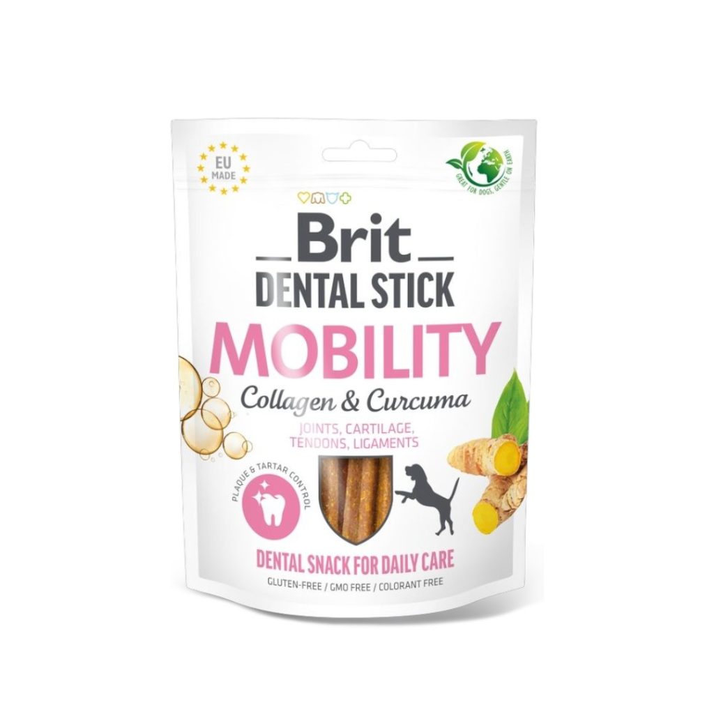 Brit Dental Stick Mobility – Колаген и Куркума за кучета, 251 г