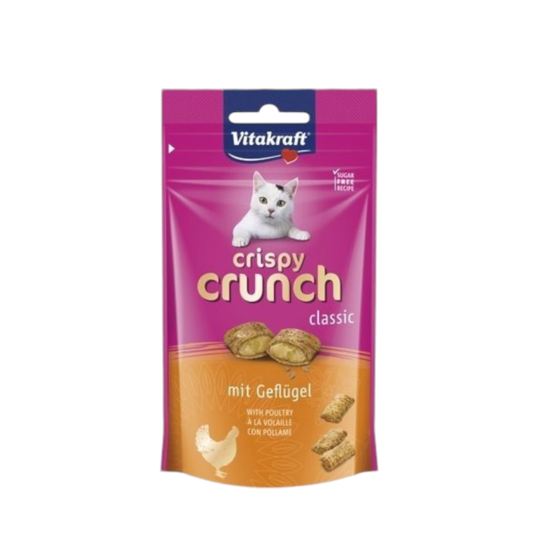 Лакомства за котки Vitakraft Crispy Crunch Classic с пилешко, 60 г