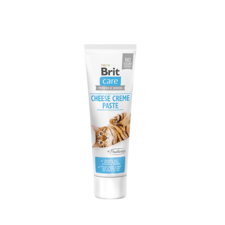 Brit Care Cheese Creme Paste – Сирене крем паста за котки с пребиотици, 100 грама