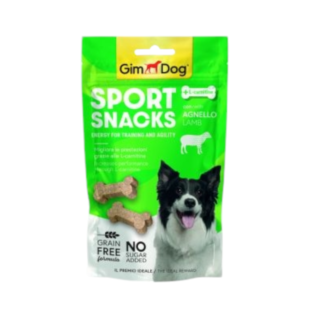GimDog Sport Snacks с агнешко месо, 60 грама - енергийна награда за активно куче