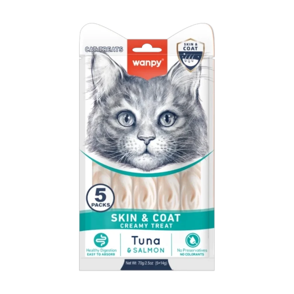 Кремообразни лакомства за котки Wanpy Urinary Care - патешко и пилешко, 82 гр.