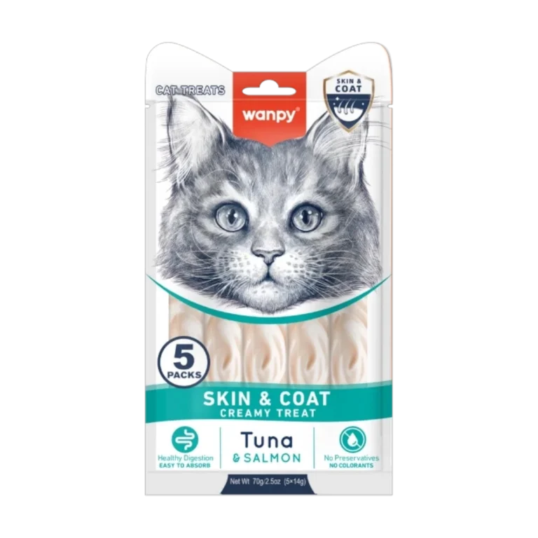 Кремообразни лакомства за котки Wanpy Urinary Care - патешко и пилешко, 82 гр.