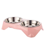 Двойна купа розово 32/16/6,5 см от Veo LifeStyle for Pets – стилна и функционална купа за храна и вода.