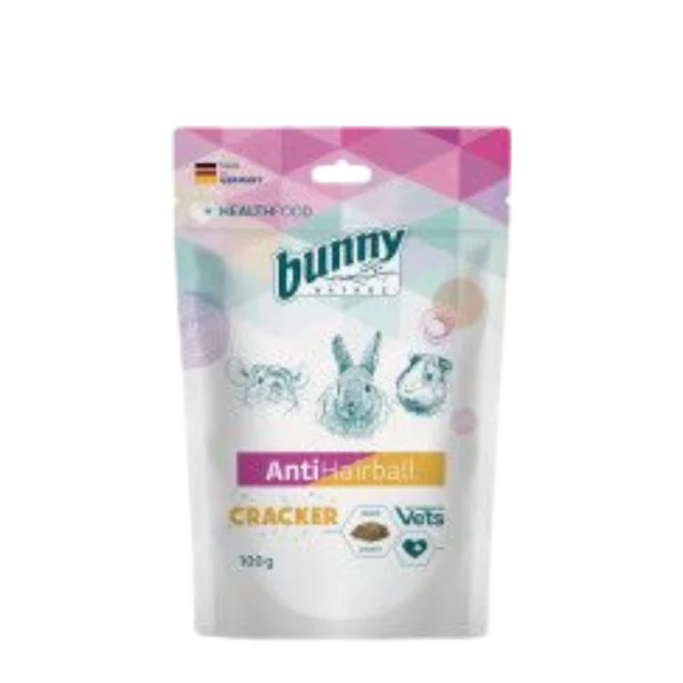 Bunny Nature Anti-Hairball Cracker – билкови бисквити против космени топки за гризачи и зайчета 100 г – натурална храносмилателна грижа с папая и билки