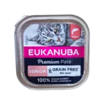 EUKANUBA Premium Paté за възрастни котки със сьомга – 85 г пауч, без зърнени храни, обогатен с L-карнитин