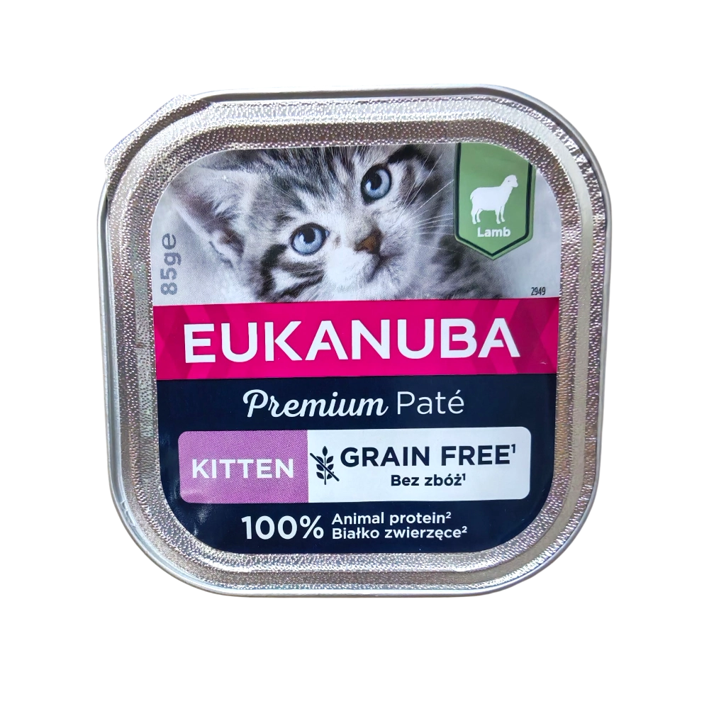 EUKANUBA Premium Paté за котенца с агнешко – 85 г пауч, без зърнени, с таурин и витамини