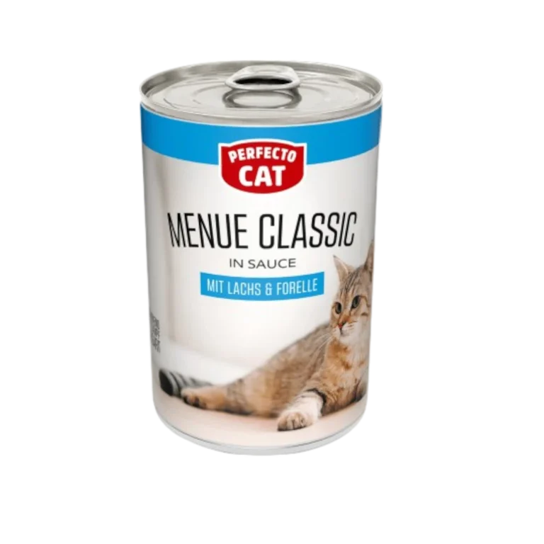 Perfecto Cat Menu Classic със сьомга и пъстърва – мокра храна в консерва за котки 400 г