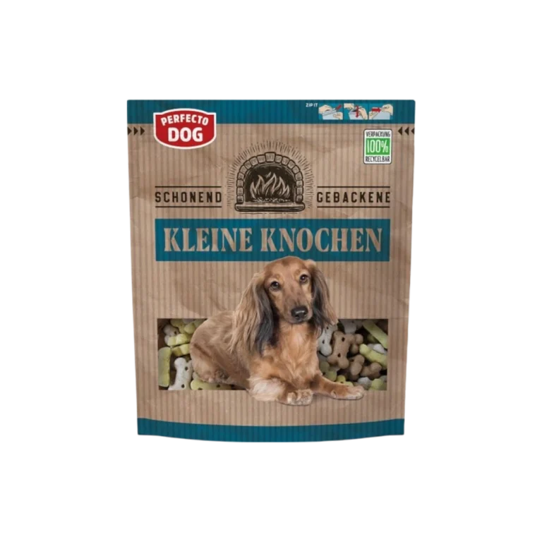 Perfecto Dog Kleine Knochen – хрупкави бисквити с форма на кокалчета 400 г, за кучета от всички породи