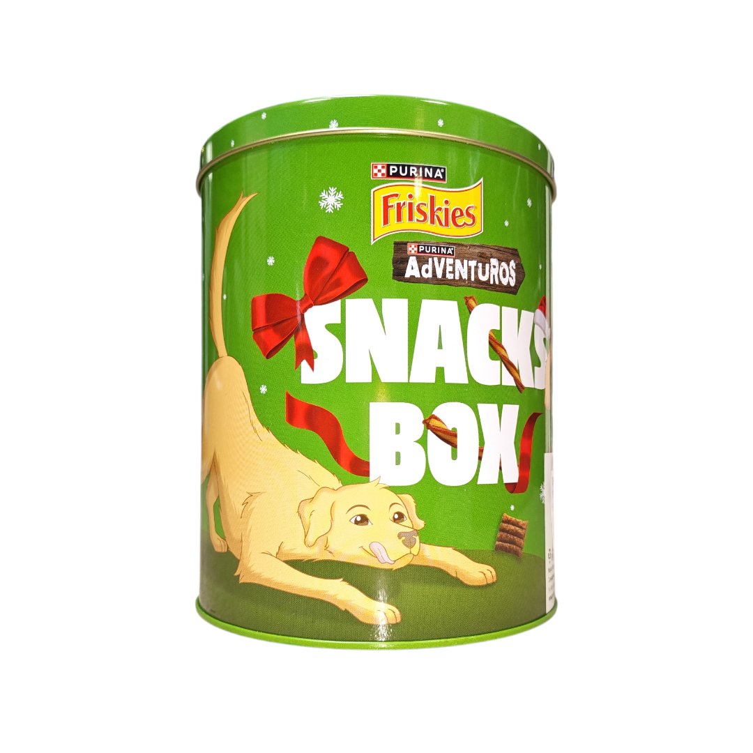 Purina Friskies Adventuros Snacks Box кутия с лакомства за кучета – подаръчен комплект с Adventuros и Friskies Picnic Purina Friskies Adventuros Snacks Box кутия с лакомства за кучета – подаръчен комплект с Adventuros и Friskies Picnic